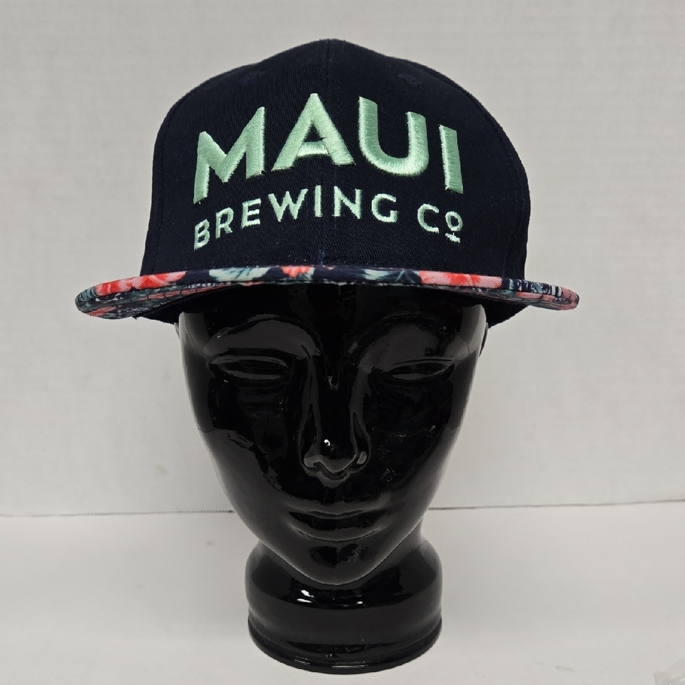 Maui Brewing Co. Embroidered Blue Floral Design Hat NWOT One Size
